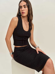 Reformation Erin Cotton Sweater Set - Black