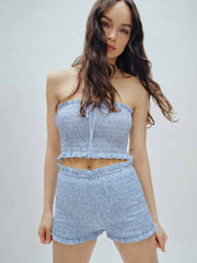 Reformation Nesta Top - Blue Check