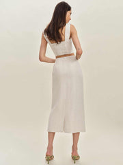 Reformation Britt Linen Skirt - Oatmeal