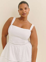 Reformation Everett Linen Dress Es - White