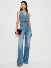 Reformation Gaia Denim Halter Top - Ohrid