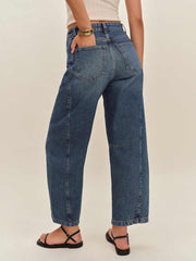 Reformation Tyler Mid Rise Barrel Jeans - Mountain
