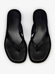 Reformation Eden Platform Thong - Black Suede Leather