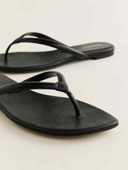 Reformation Onyx Thong Sandal - Black Snake