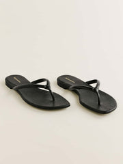 Reformation Onyx Thong Sandal - Black Snake