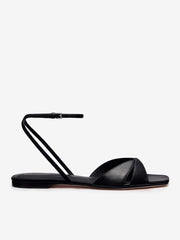 Reformation Marigold Flat Sandal - Black Leather