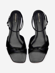 Reformation Marigold Flat Sandal - Black Leather