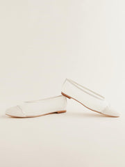 Reformation Tamara Cap Toe Flat - White Mesh