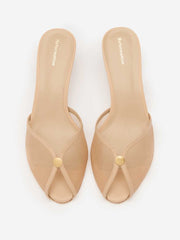 Reformation Wisdom Peep Toe Mule - Sand Mesh