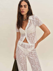 Reformation Elinda Top - White Lace