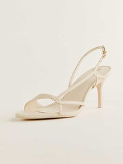 Reformation Nino Slingback Heeled Sandal - Almond Leather
