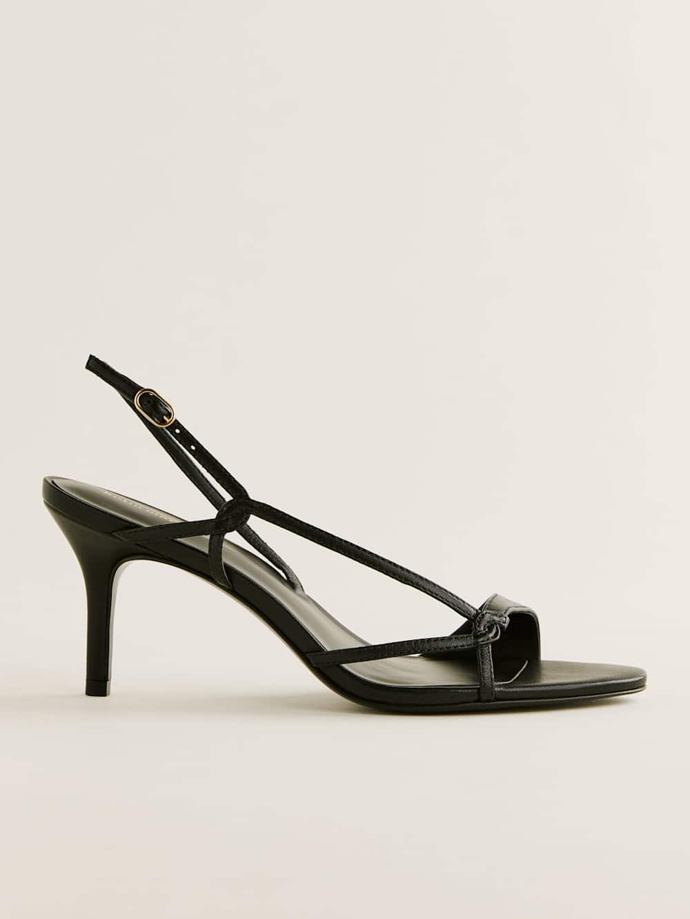 Reformation Nino Slingback Heeled Sandal - Black Leather