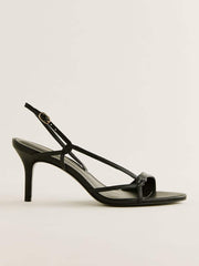 Reformation Nino Slingback Heeled Sandal - Black Leather