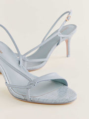 Reformation Nino Slingback Heeled Sandal - Mist Croc