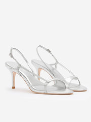 Reformation Nino Slingback Heeled Sandal - Silver