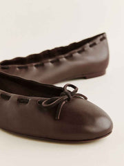 Reformation Suzanne Ballet Flat - Chestnut Leather