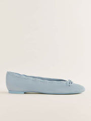 Reformation Suzanne Ballet Flat - Mist Suede
