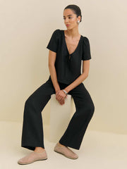 Reformation Mayla Linen Top - Black