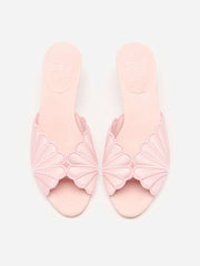 Reformation Waldena Block Heeled Mule - Rosewater Satin