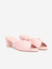Reformation Waldena Block Heeled Mule - Rosewater Satin