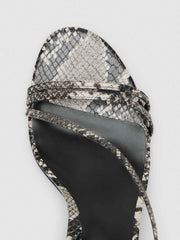 Reformation Petunia Heeled Sandal - Roccia Snake