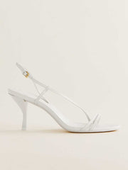 Reformation Petunia Heeled Sandal - White Leather