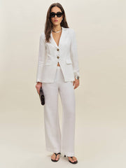 Reformation Bondi Linen Blazer - White