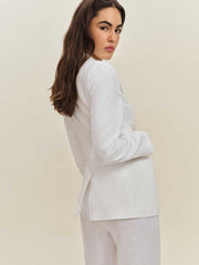 Reformation Bondi Linen Blazer - White