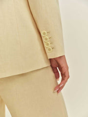 Reformation James Linen Blazer - Parmesan