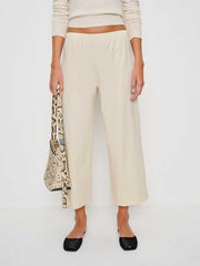 Reformation Ruby Cropped Knit Pant - Almond