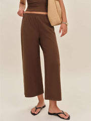 Reformation Ruby Cropped Knit Pant - Chocolate Cake