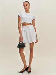 Reformation Niki Belted Linen Two Piece - White