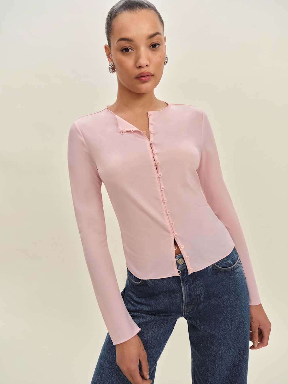 Reformation Val Knit Cardigan - Pink