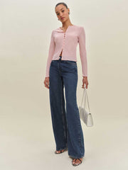 Reformation Val Knit Cardigan - Pink