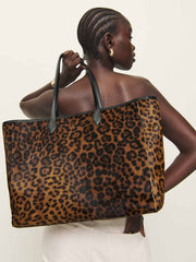 Reformation Sofia Tote - Leopard Haircalf