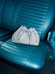 Reformation Ella Shoulder Bag - Mist Suede Leather