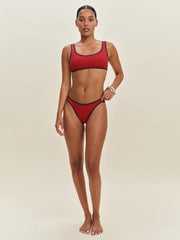 Reformation Vicky Bikini Top - Lipstick Midnight