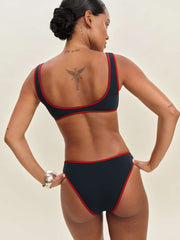Reformation Vicky Bikini Top - Midnight Lipstick