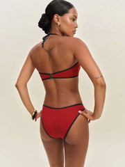 Reformation Praia Bikini Top - Lipstick Midnight