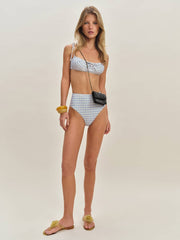 Reformation Ana Bikini Bottom - Crystal Check