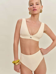 Reformation Ana Bikini Bottom - Fior Di Latte