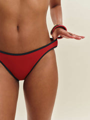 Reformation Douro Bikini Bottom - Lipstick Midnight