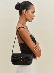 Reformation Maria Shoulder Bag - Black Leather