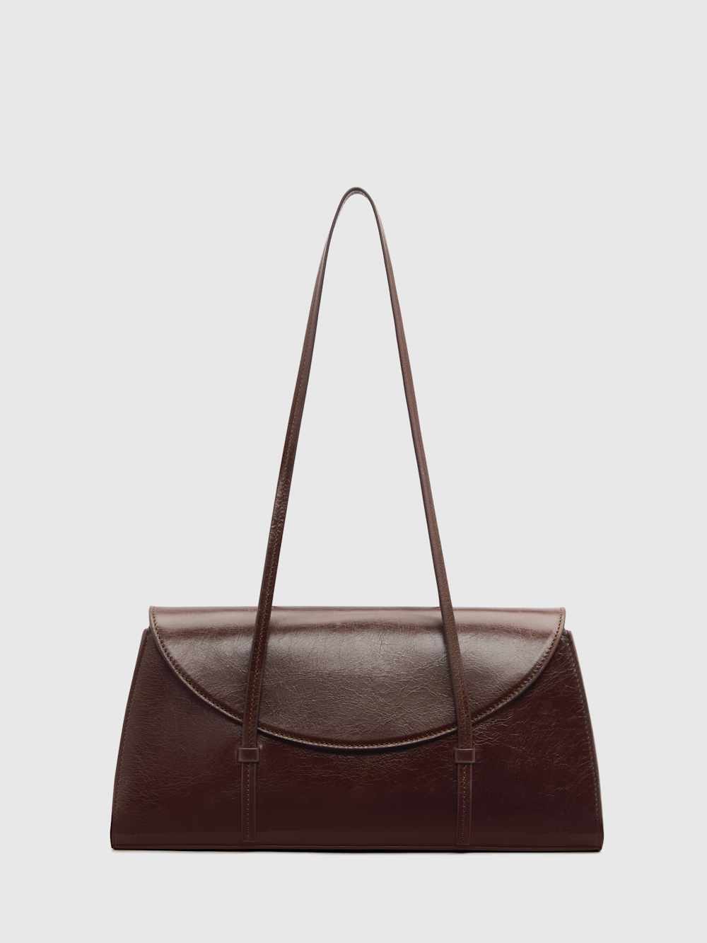 Reformation Elena Shoulder Bag - Chestnut Leather