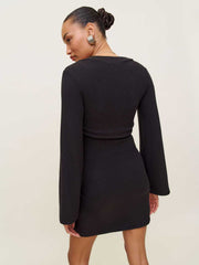 Reformation Chloe Knit Shrug Dress Set - Black