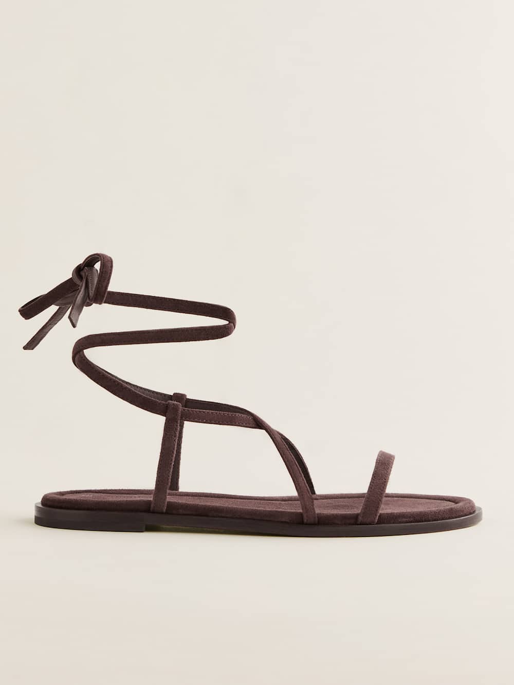 Reformation Jamie Flat Sandal - Espresso Suede