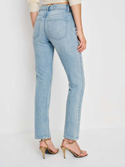 Reformation Luca Stretch Low Rise Slim Straight Cropped Jeans - Daly