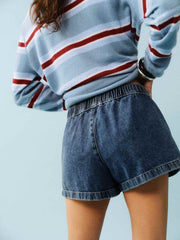 Reformation Theo Low Rise 2.5 Pull On Denim Shorts - Chrissie