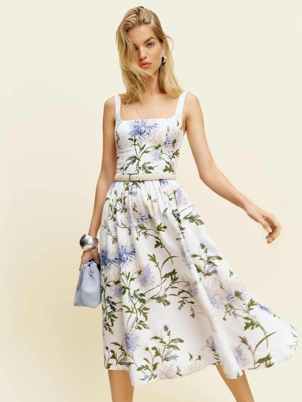Reformation Janu Linen Dress - Serenity