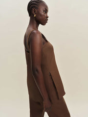 Reformation Kristen Linen Two Piece - Chocolate Cake